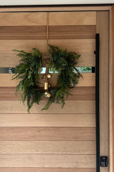Large wreath and bells Christmas decor, front door decor 

#LTKSeasonal #LTKHoliday