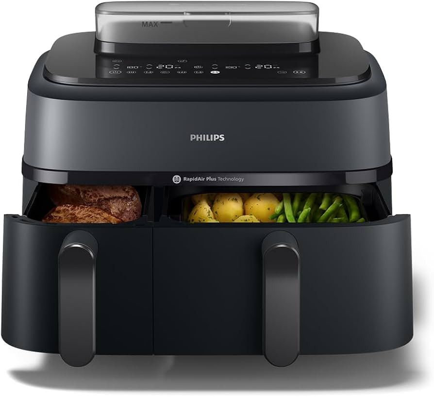 Philips Steam Airfryer 5000 Series Dual Basket Hei\u00dfluftfritteuse mit Dampfgar-Funktion & 2 K... | Amazon (DE)