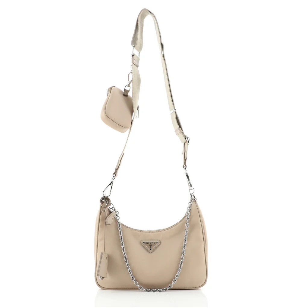Prada Re-Edition 2005 Shoulder Bag Tessuto Small Neutral 687561 | Rebag