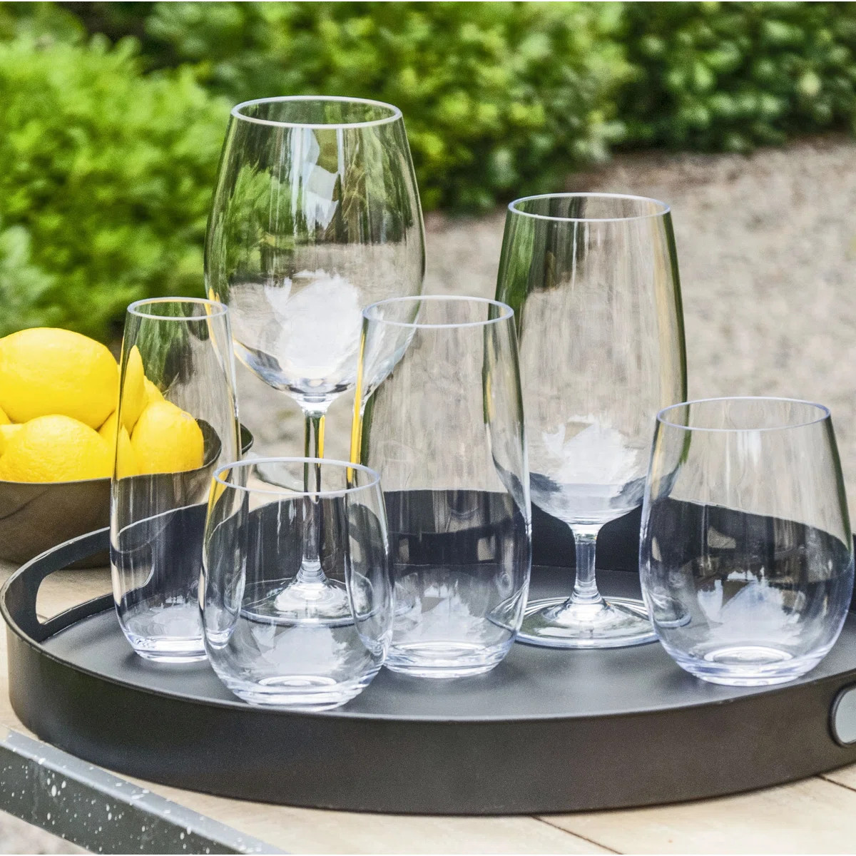 Laya Acrylic Stemless Wine Glass - Clear - 18 oz (Set of 6) | Wayfair North America