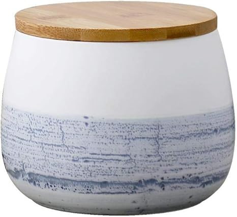 XUDREZ Food Storage Jar, Ceramic Kitchen Canisters with Airtight Seal Bamboo Lid, Ceramic Food St... | Amazon (US)