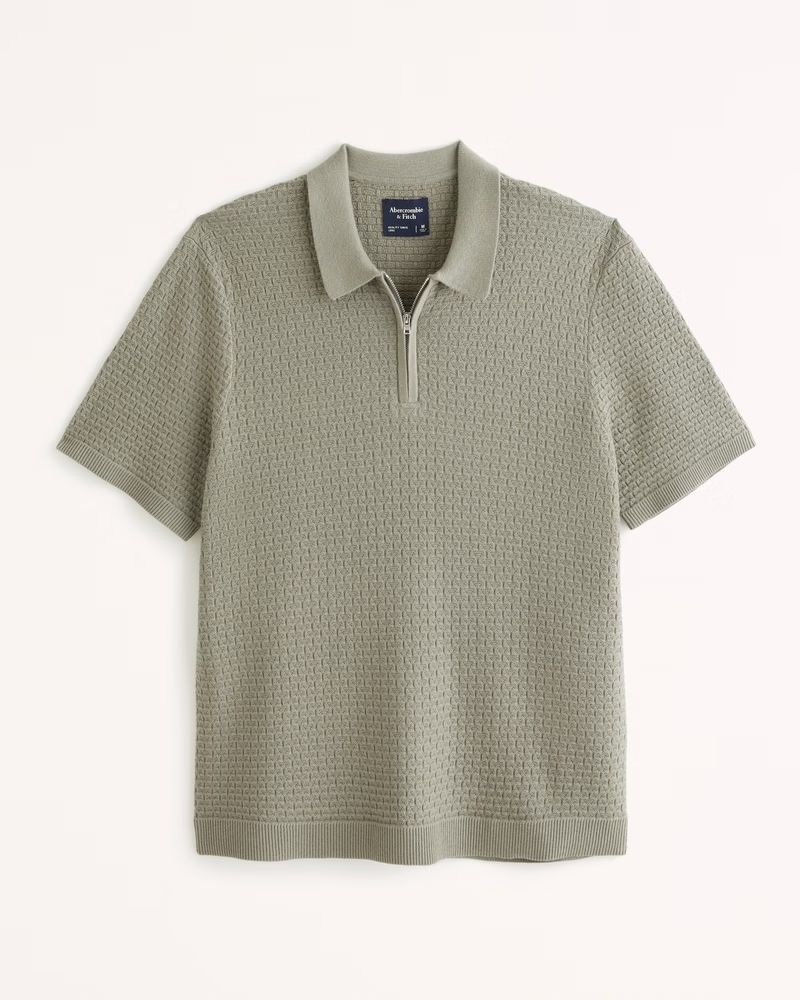 Men's Half-Zip Sweater Polo | Men's Tops | Abercrombie.com | Abercrombie & Fitch (US)