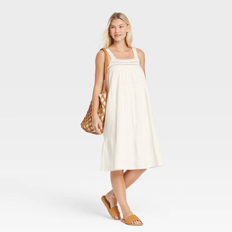 Women's Sleeveless Crochet Trim Dress - Universal Thread™ | Target