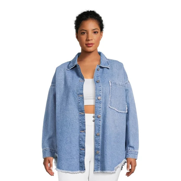 Celebrity Pink Juniors Plus Size Denim Shacket | Walmart (US)