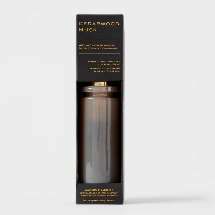 100ml Cedarwood Musk Black Label Fiber Oil Reed Diffuser - Threshold™ | Target