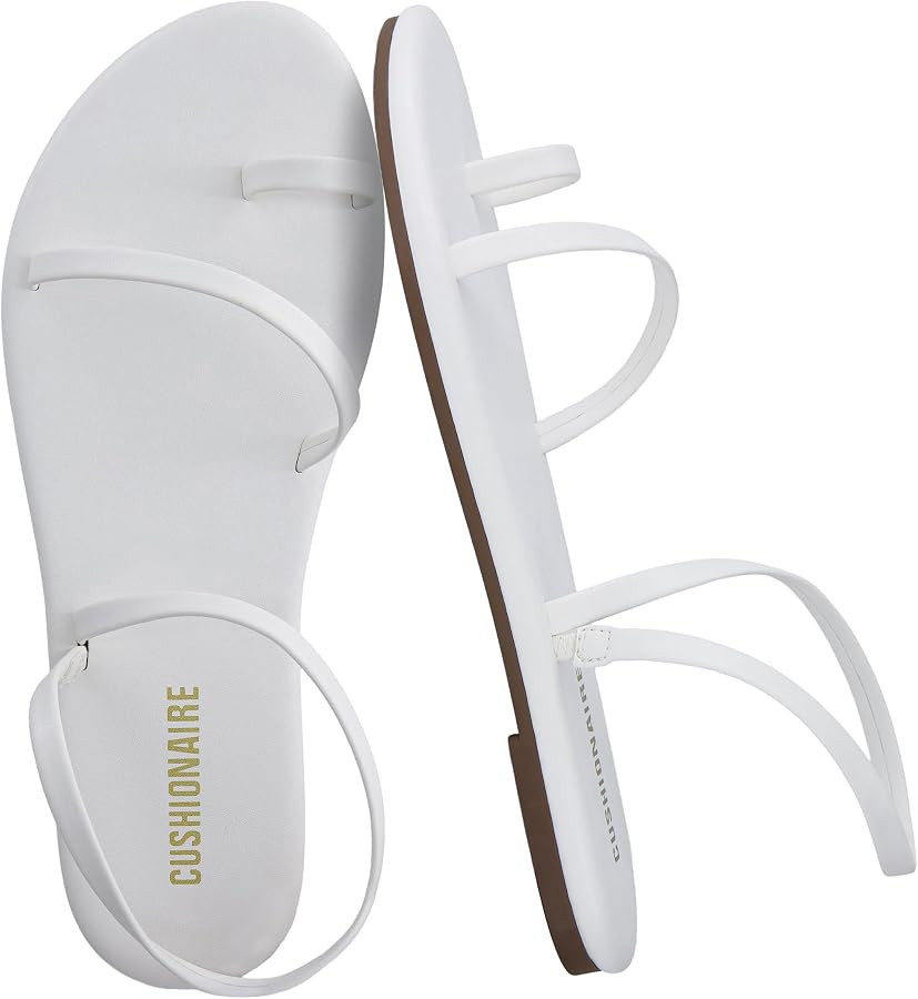 CUSHIONAIRE Chai Strappy Flip Flops for Women, Comfortable Casual Women Sandals with Memory Foam | Amazon (US)