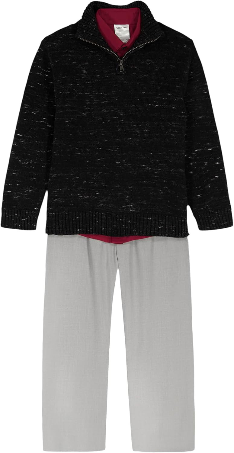 Calvin Klein boys 3-piece Sweater Set With Matching Button-down Shirt and Pants | Amazon (US)