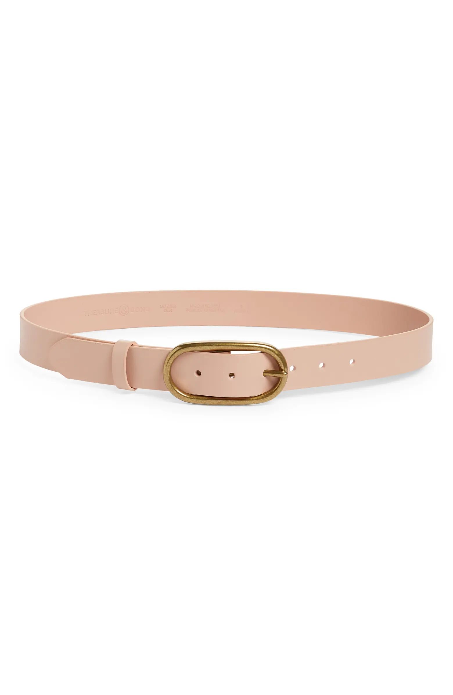 Oval Buckle Leather Belt | Nordstrom