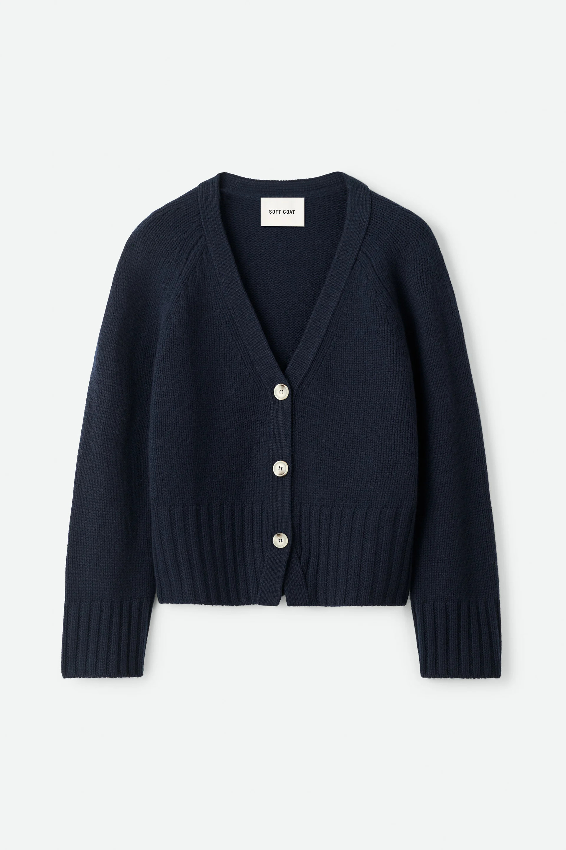 V-neck cardigan - Strickjacken - Navy | Soft Goat | Soft Goat