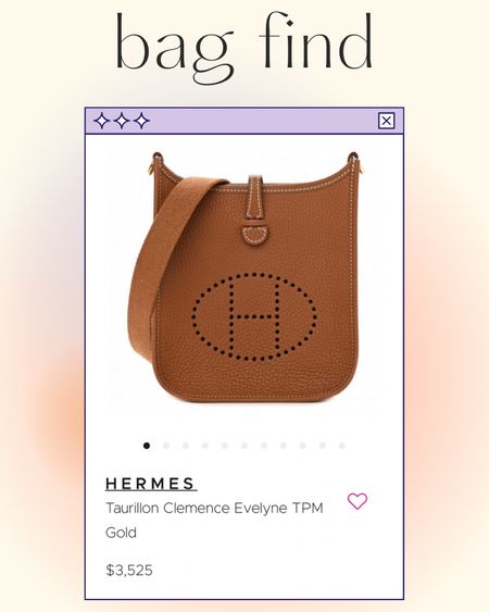 Hermes evelyne 

#LTKitbag #LTKFind