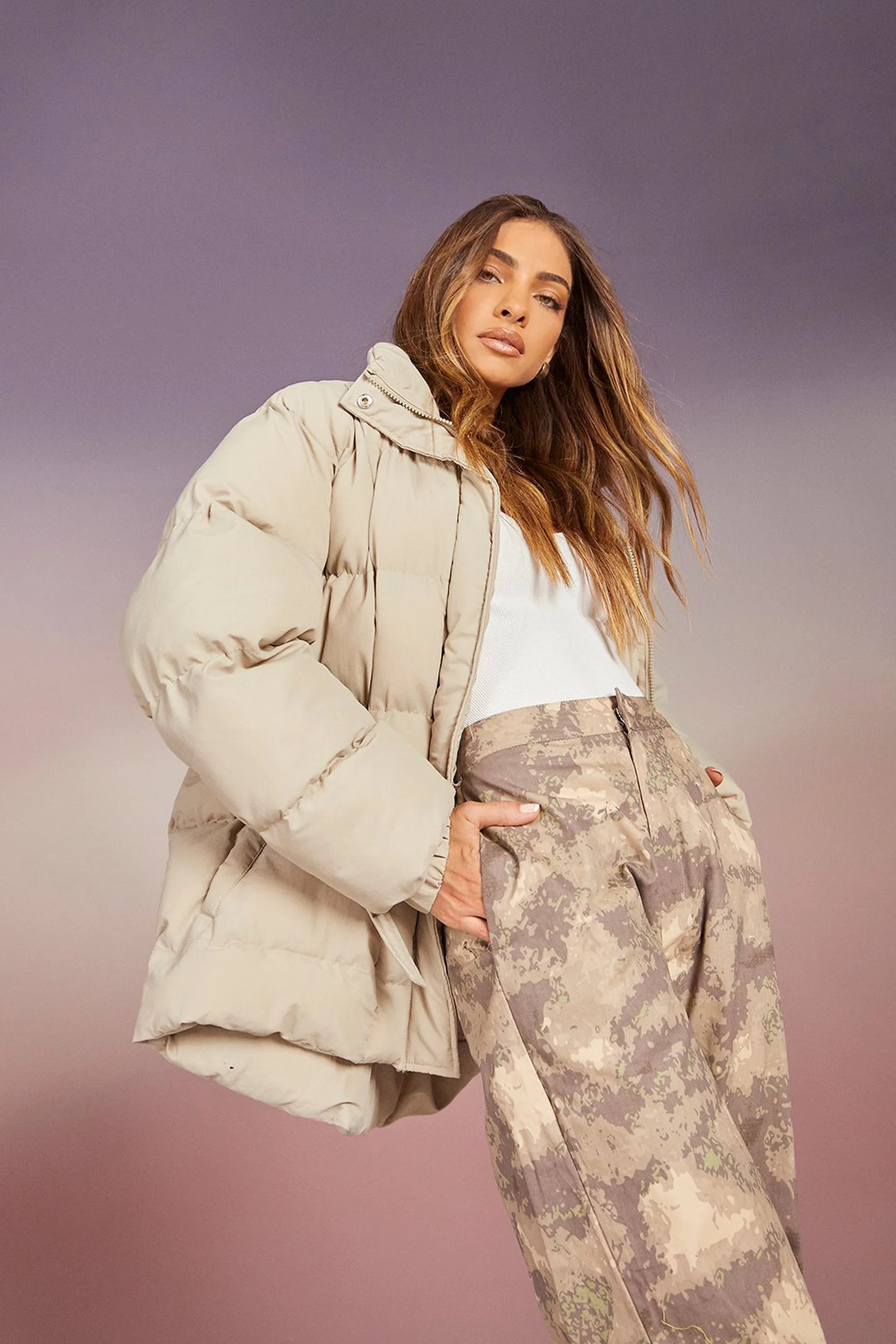 Steppjacke mit Gürtel-Detail | Boohoo.com (DE)
