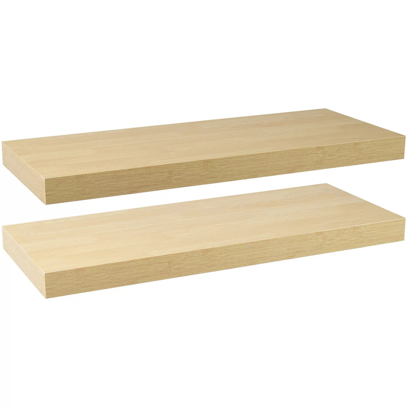 Sorbus Set of 2 Extra Long Decorative Floating Shelves, Brown Wood | Kohl's