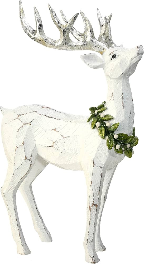 Regency International Resin Christmas Frosted Standing Mistletoe Deer Figurine, 16 Inch Height, W... | Amazon (US)