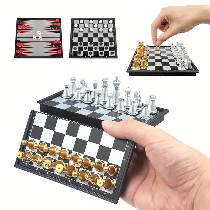 Chess Board Game Set Mini Magnetic Chess Kit Table Game with Folding Case 5'' Portable 3 in 1 Che... | Amazon (US)