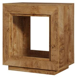 BYBLIGHT Kerlin 23.62 in. Brown MDF Side Table 2-Tier End Table with Metal Frame for Living Room,... | The Home Depot