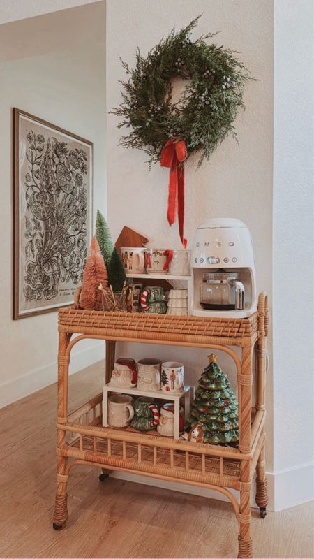 A corner of our Christmas coffee station. A few of my fave Christmas mugs and our loved coffee maker. Linking some Christmas mugs, our coffee maker and the bar cart

#LTKHoliday #LTKsalealert #LTKhome