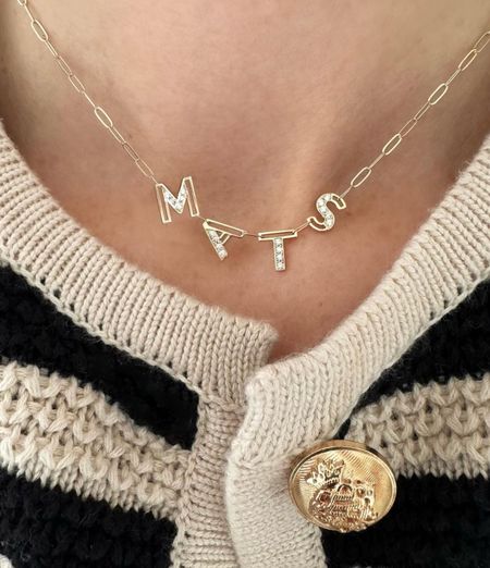 I’ve always loved a simple statement necklace, and the diamonds do it with this personalized name necklace.  Perfect for Valentine’s Day.

#GiftsForMom #ValentineGifts #Valentine’sDay #PersonalizedJewelry #PersonalizedNecklace #NameNecklace #GoldJewelry 

#LTKfamily #LTKstyletip #LTKGiftGuide