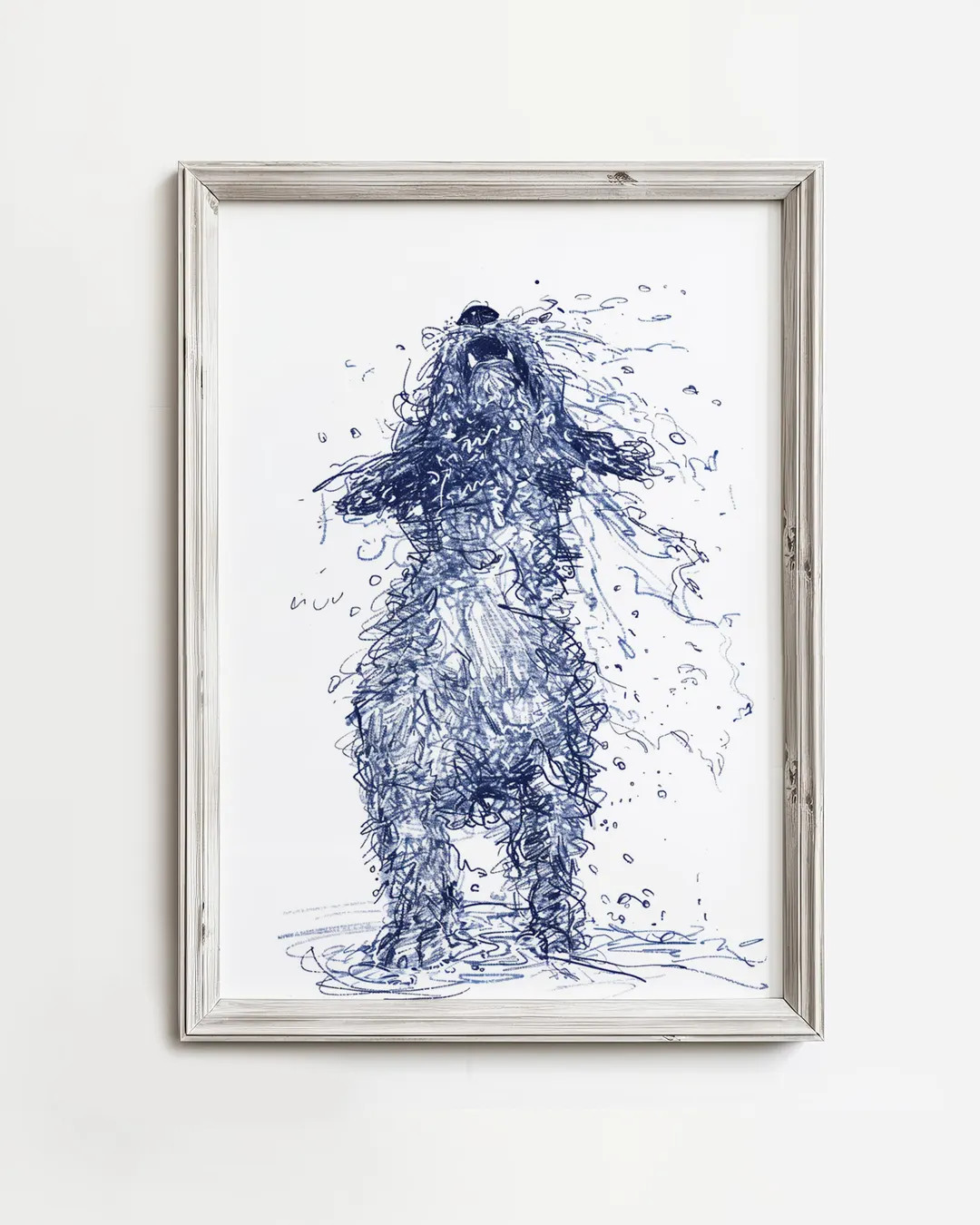 Whimsical Wet Dog Shaking - Fun Summertime Dog Sketch Art - Happy Dog Lover Print - Lake Coastal ... | Etsy (US)