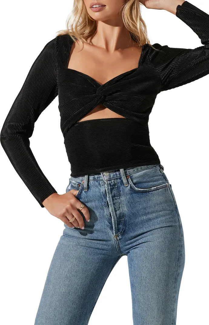 Cutout Twisted Plissé Top | Nordstrom