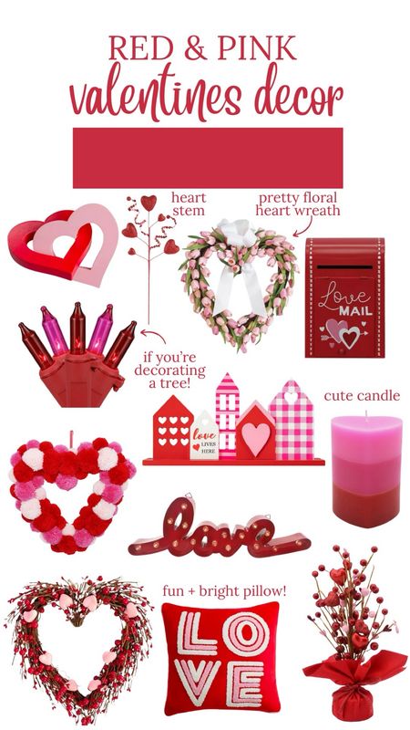 Red and pink heart decor for Valentine’s Day 

#LTKSeasonal #LTKhome #LTKfindsunder50