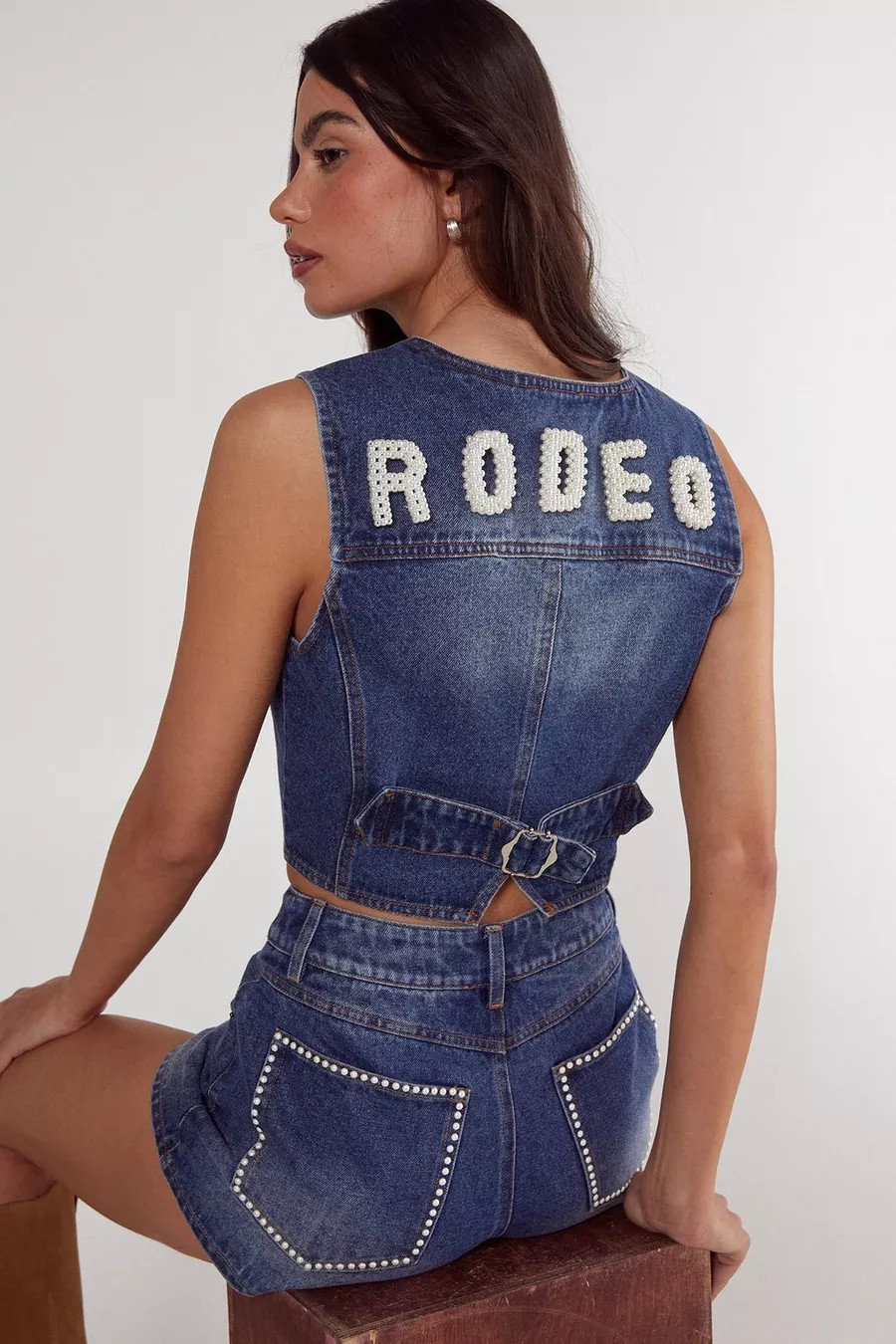 Pearl Rodeo Denim Waistcoat | Nasty Gal US