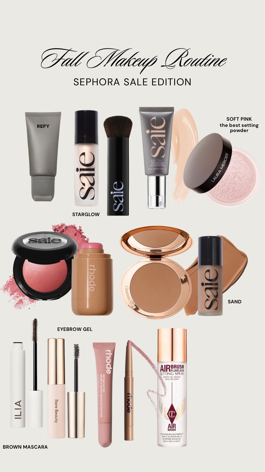 My top picks from the Sephora Sale 🛍️ If I had to choose 3 it’d be the Saie Foundation Brush, Laura Mercier pink brightening setting powder, & the Charlotte Tilbury flawless setting spray. Insanely good products!  

#LTKGiftGuide #LTKSaleAlert #LTKBeauty