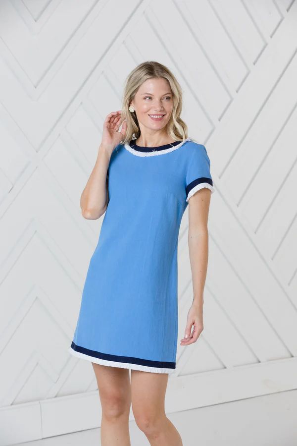 Short Sleeve Shift Dress with Fringe | Sail to Sable