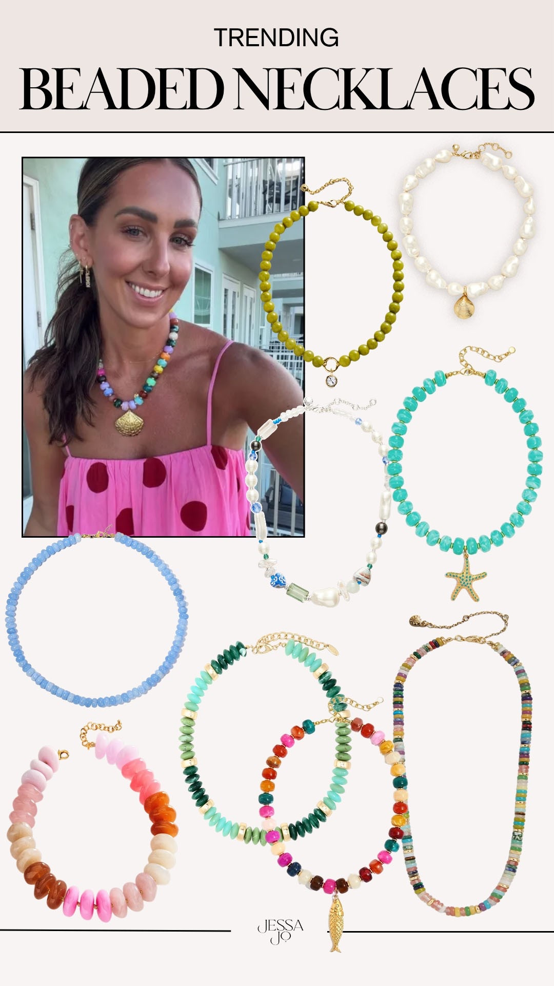 Trending beaded summer necklace. Colorful summer accessories. Trendy summer necklace. Beaded charm necklace.

#LTKootd #LTKSeasonal #LTKgrwm
