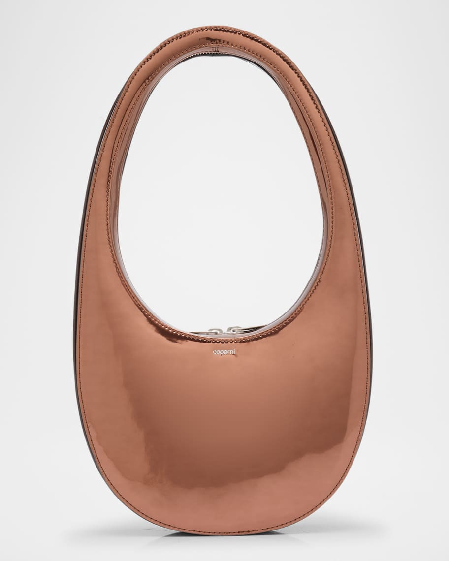 Swipe Mirrored Leather Top-Handle Bag | Neiman Marcus