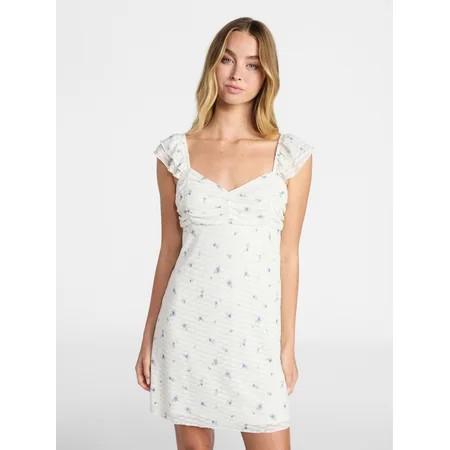 No Boundaries Double Ruffle Ruched Mini Dress Women s XXS-XXL | Walmart (US)