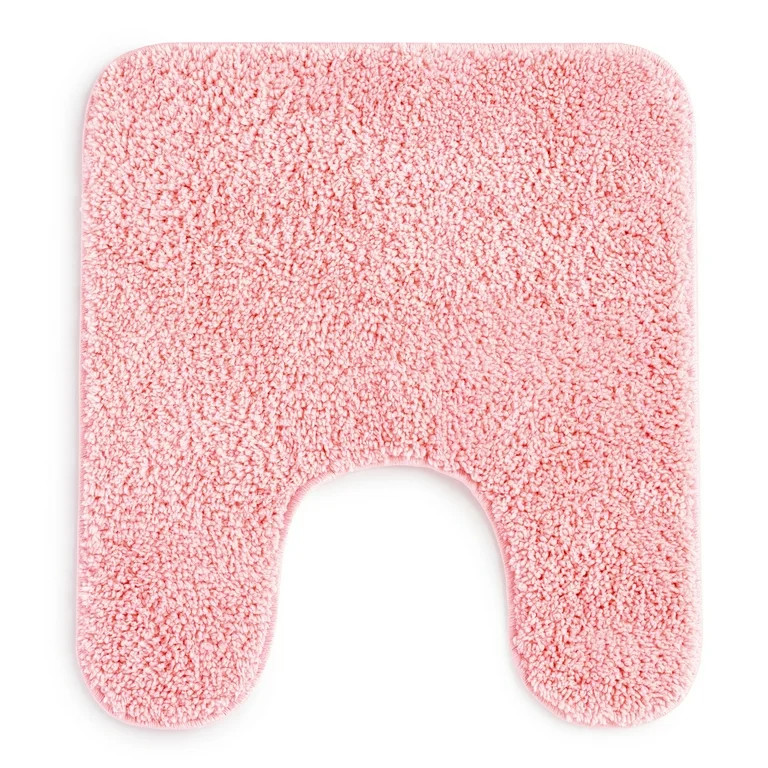 Mainstays Basic Pink Polyester 20" x 22" Contour Bath Rug | Walmart (US)