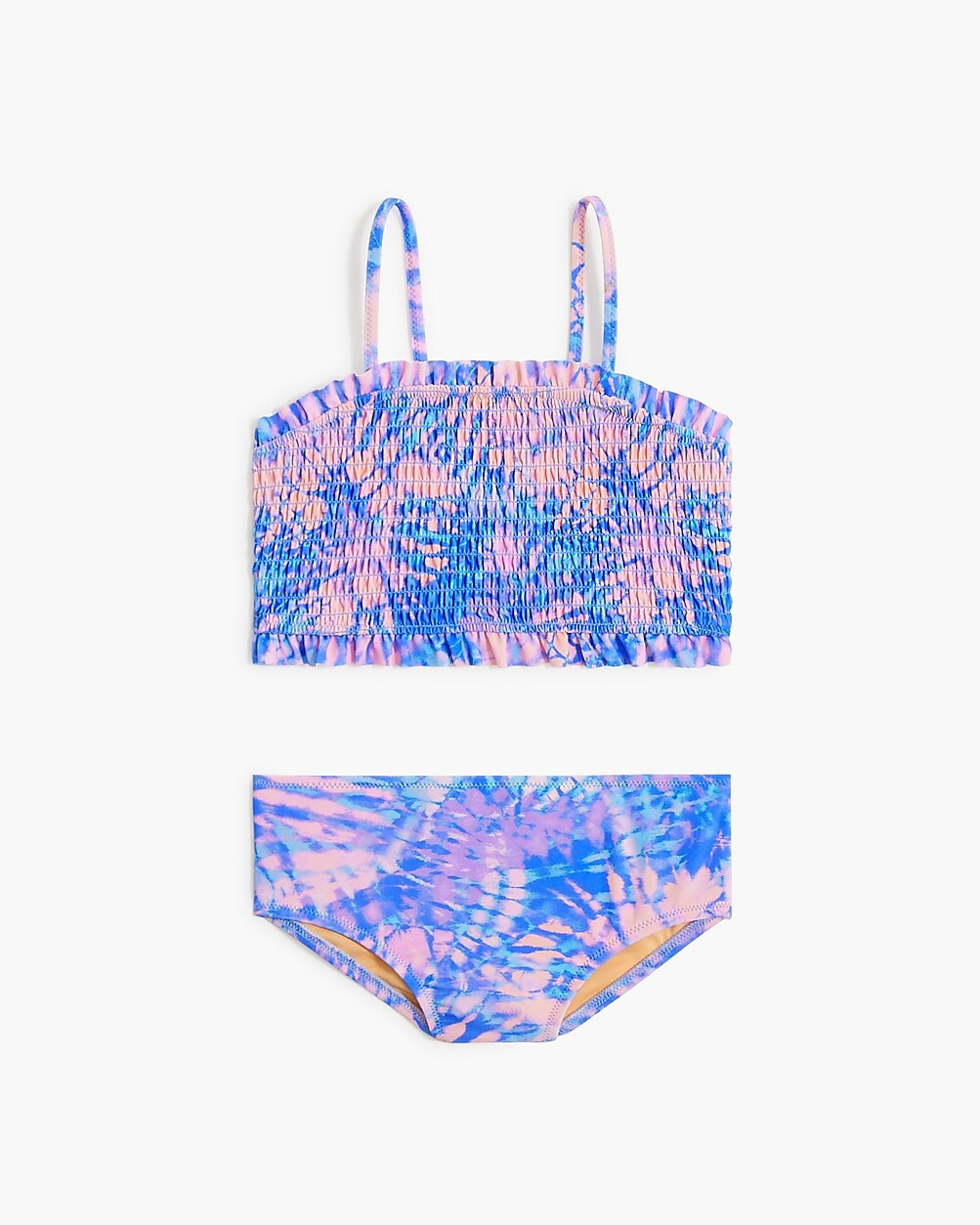 Girls' tie-dye smocked bikini set | J.Crew Factory