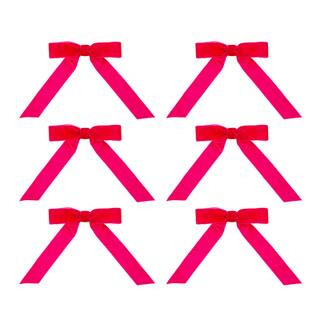 6" Velvet Tree Bows, 6ct. by Celebrate It® in Hot Pink | 4.5" x 6" | Michaels® | Michaels Stores