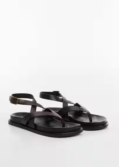 Leather strap sandals | MANGO (US)