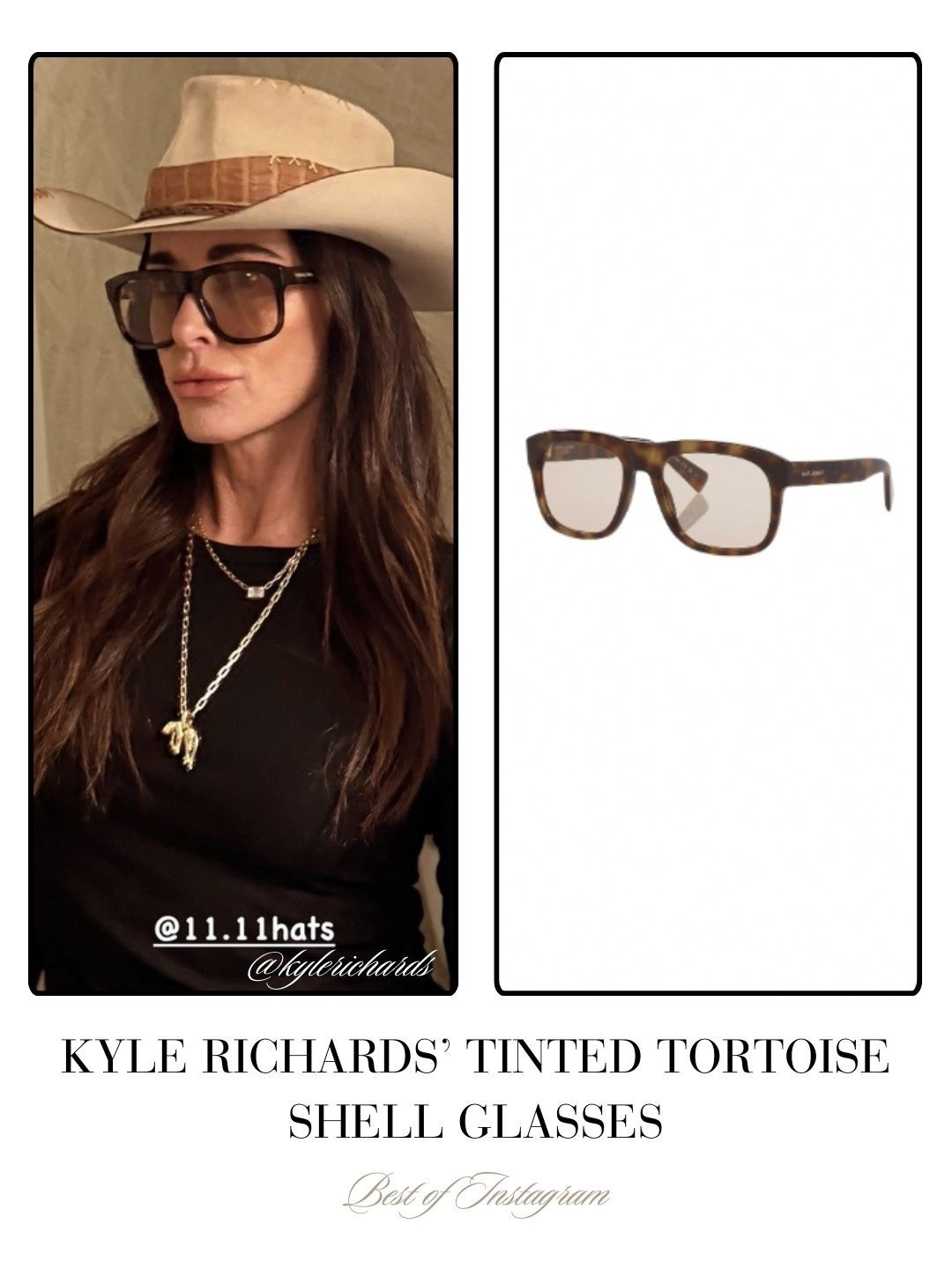 Kyle Richards’ Tinted Tortoise Shell Glasses 📸=@kylerichards18