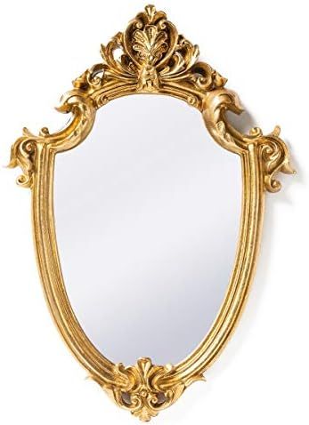 Funerom Vintage 16.9 x 11.8 inch Decorative Wall Mirror Gold Shield Shape | Amazon (US)