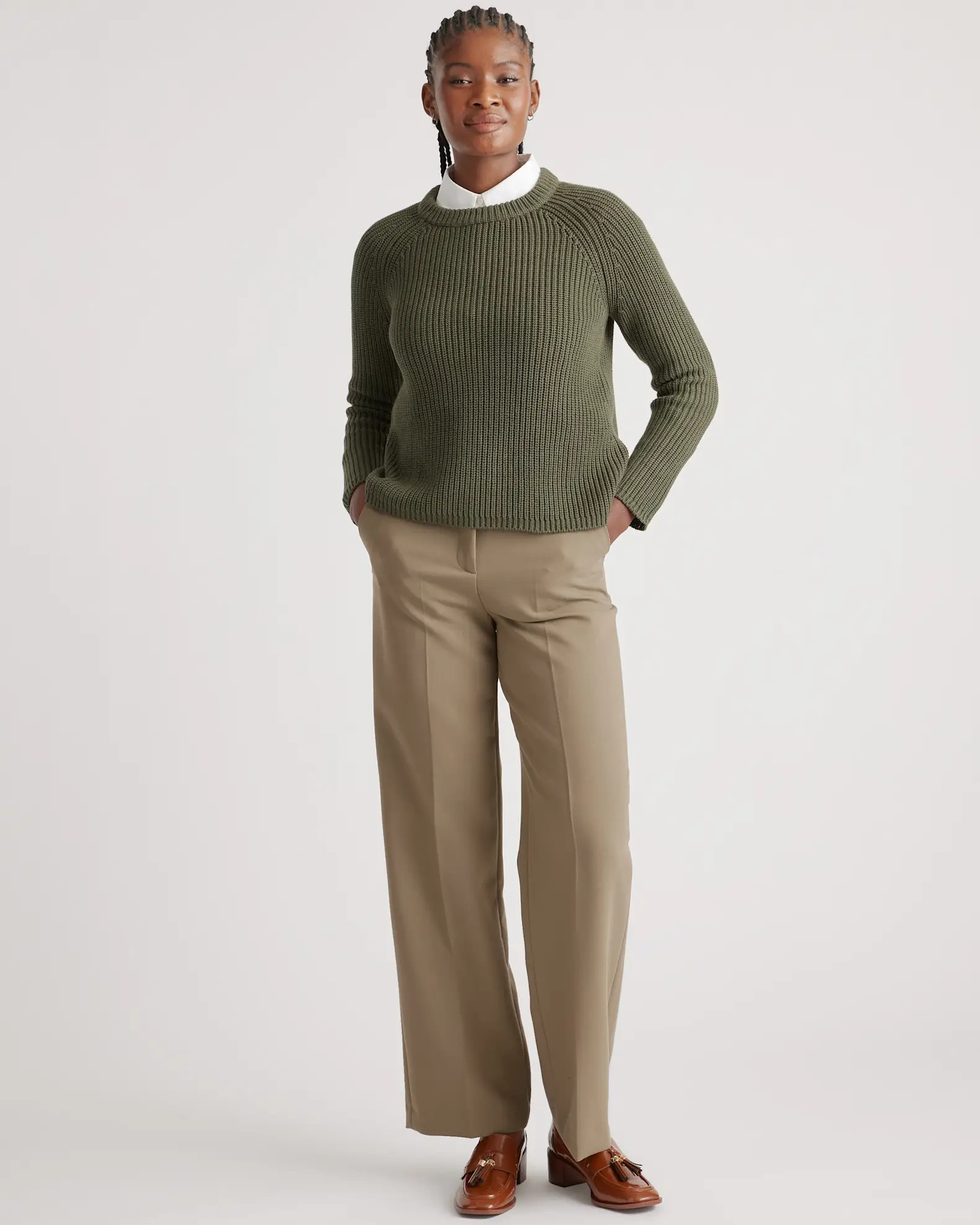 Women's 100% Organic Cotton Fisherman Crew Sweater | Quince