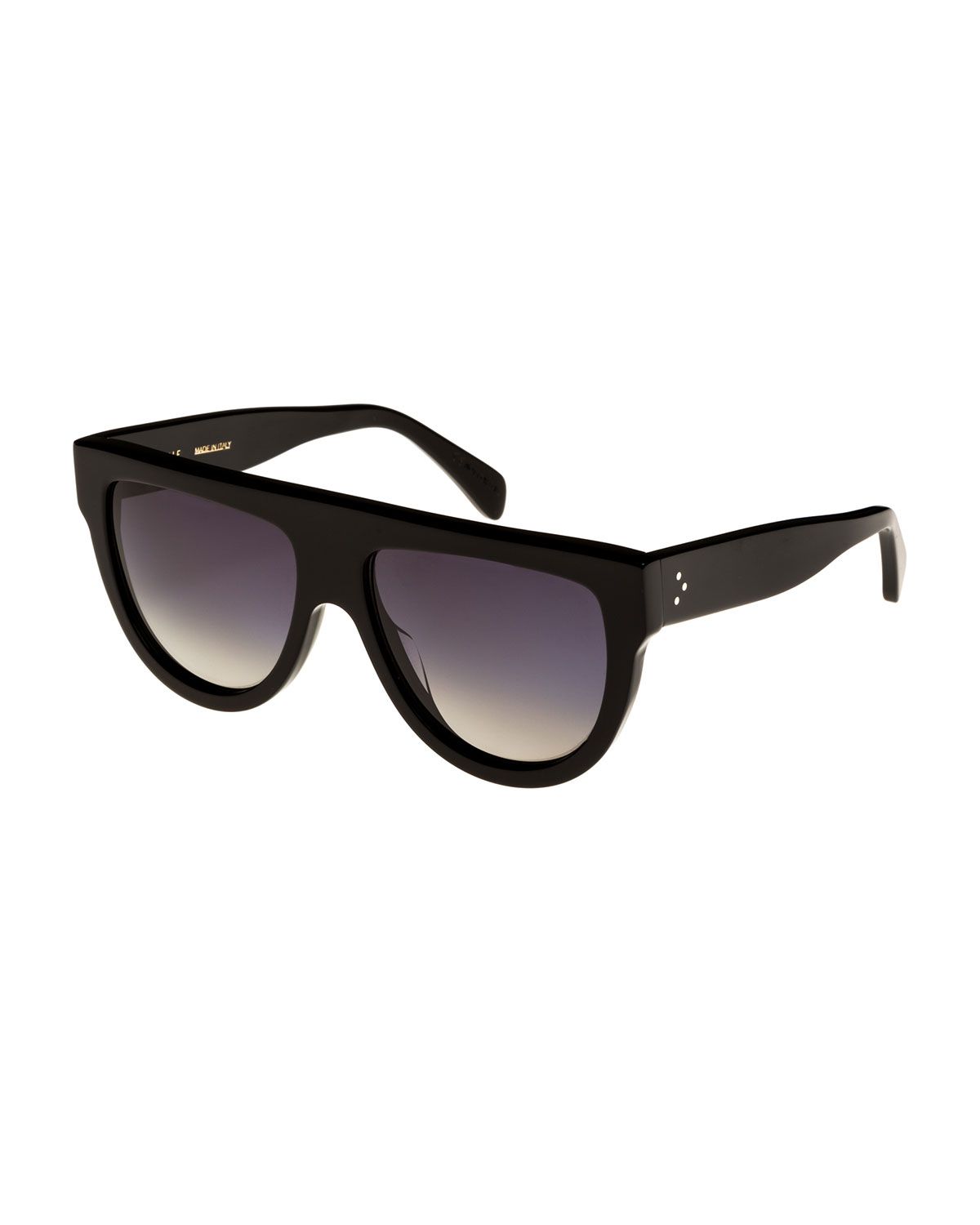 Flattop Gradient Shield Universal-Fit Sunglasses, Black Pattern | Neiman Marcus