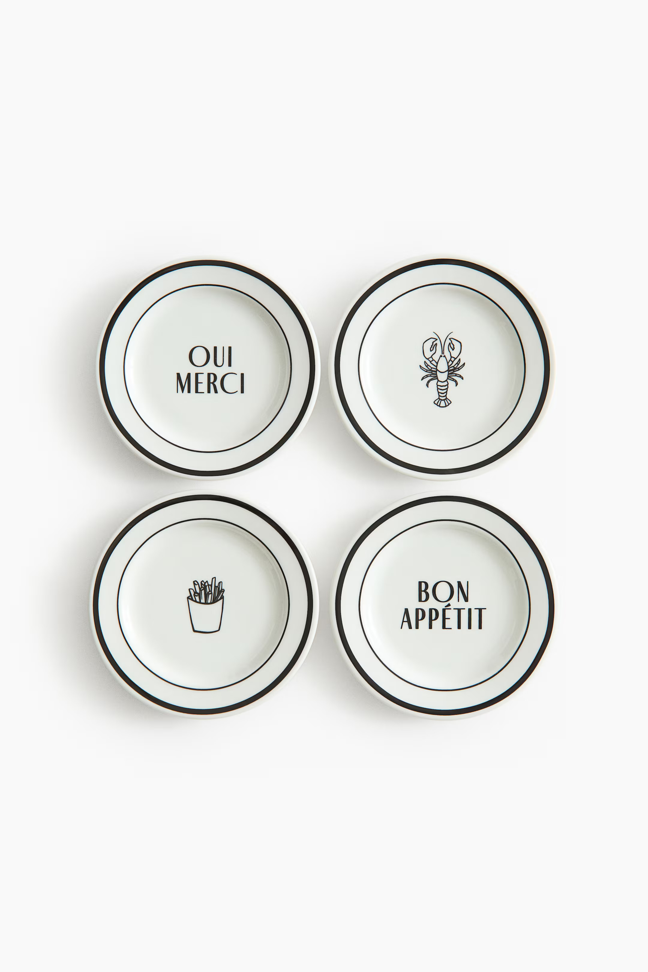 4-Pack Small Porcelain Plates | H&M (US + CA)