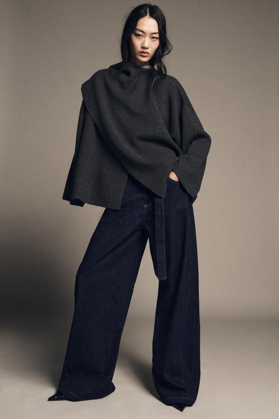 SCARF KNIT CAPE | Zara US