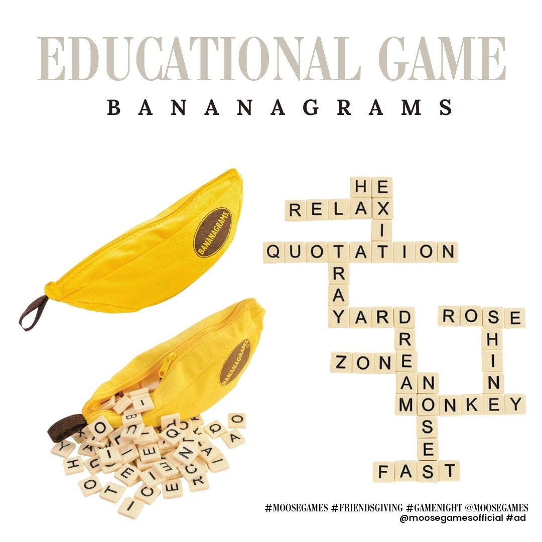 Current family favorite: Bananagrams. It’s learning in the most playful way and a wonderful gift idea.  #moosegames #friendsgiving #gamenight @moosegamesofficial #ad


#LTKmomlife #LTKGiftGuide #LTKKids