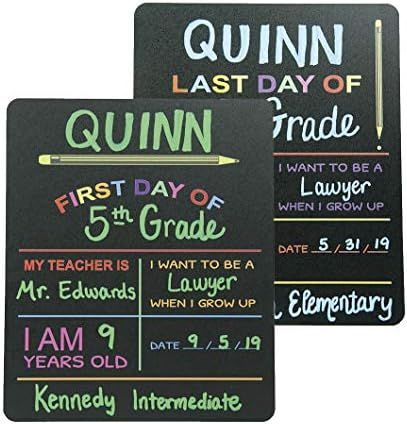 Reusable My First Day and Last of School Set Milestone Chalkboard Sign. Photo Prop Board for Kids... | Amazon (US)