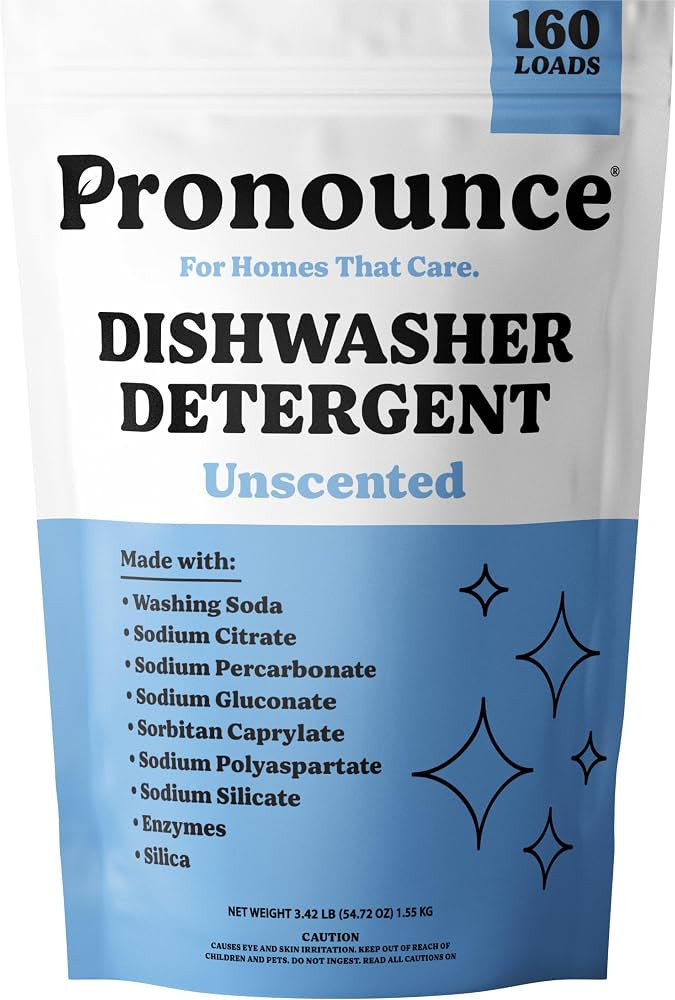 Pronounce Dishwasher Detergent Powder - Cleaner Ingredients, Fragrance Free - Ultra Concentrated,... | Amazon (US)