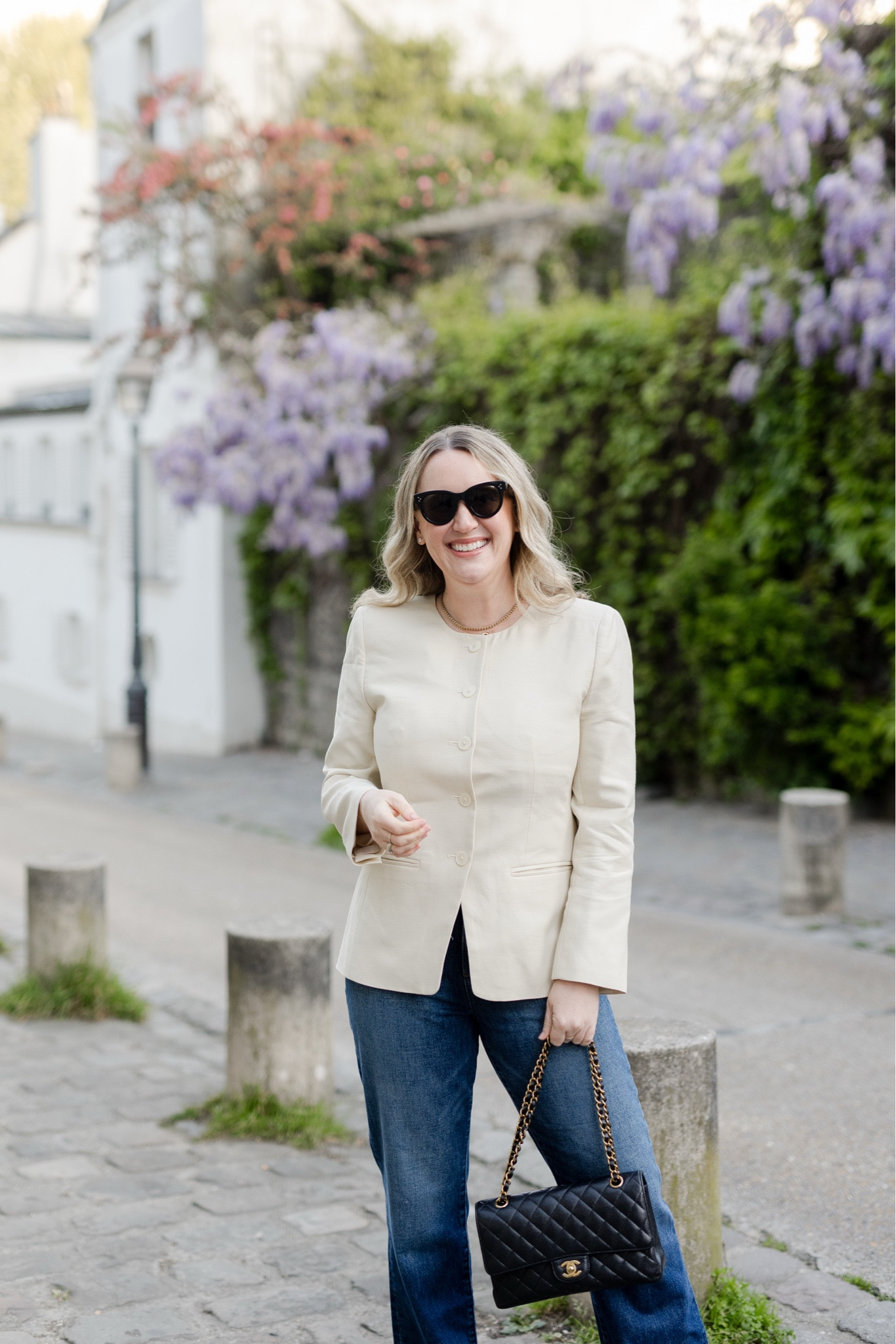Polished jacket for spring in Paris 