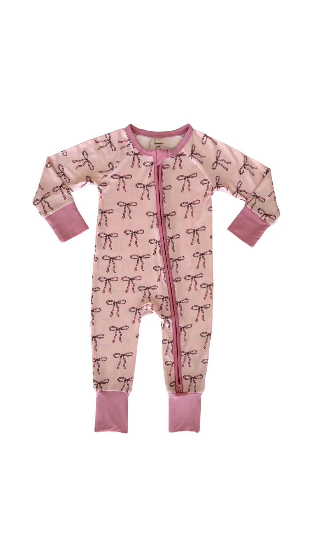 Pink Bow Zipper Romper | In My Jammers