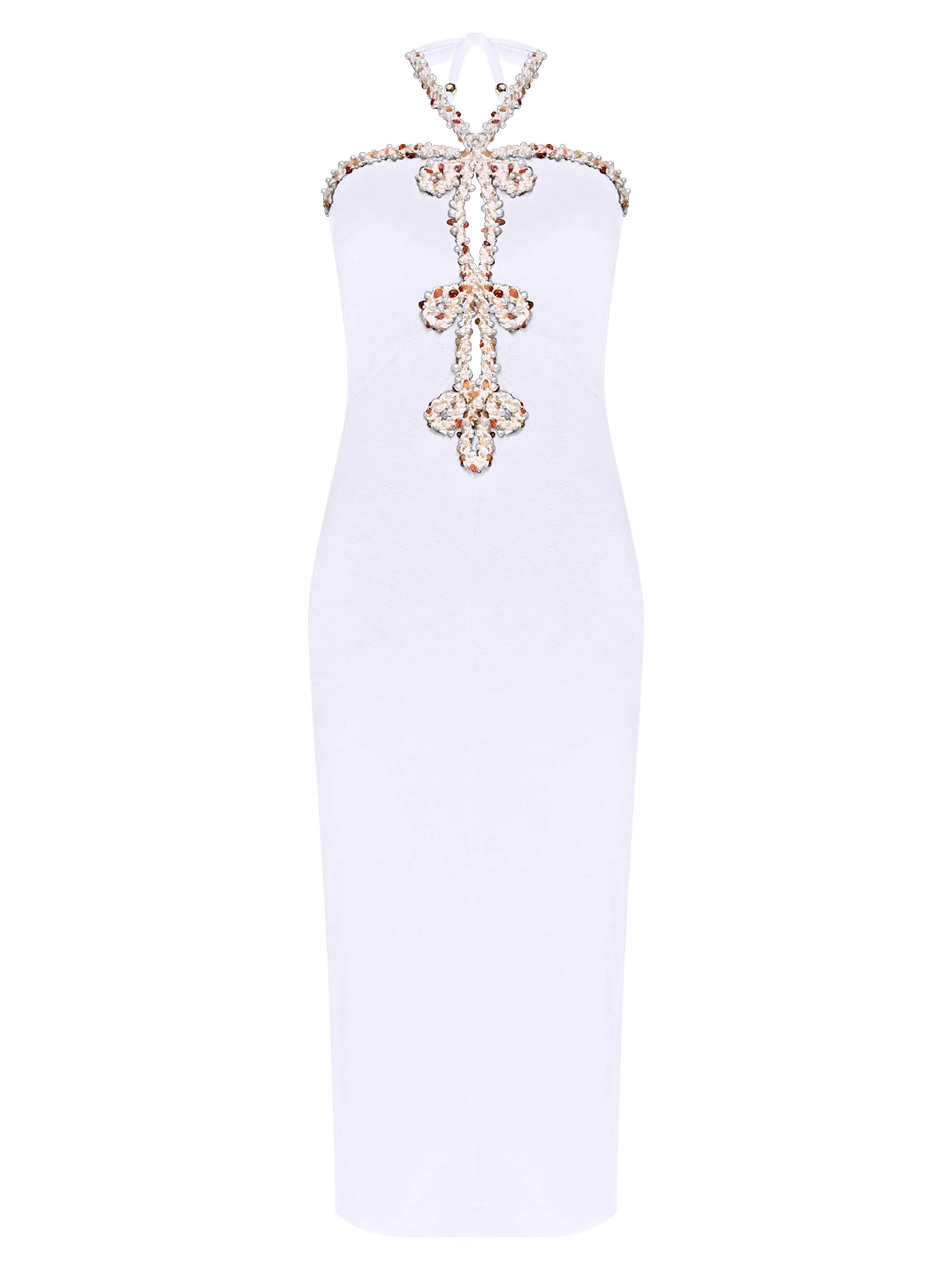 PatBO Jade Embellished Halterneck Midi-Dress | Saks Fifth Avenue | Saks Fifth Avenue