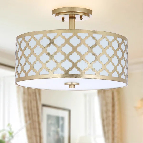 Maynard 3 - Light 15" Unique/Statement Drum Semi Flush Mount | Wayfair North America