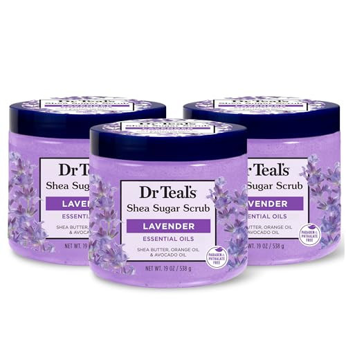 Dr Teal's Shea Sugar Scrub, Lavender Essential Oils, 19 oz (Pack of 3) | Amazon (US)