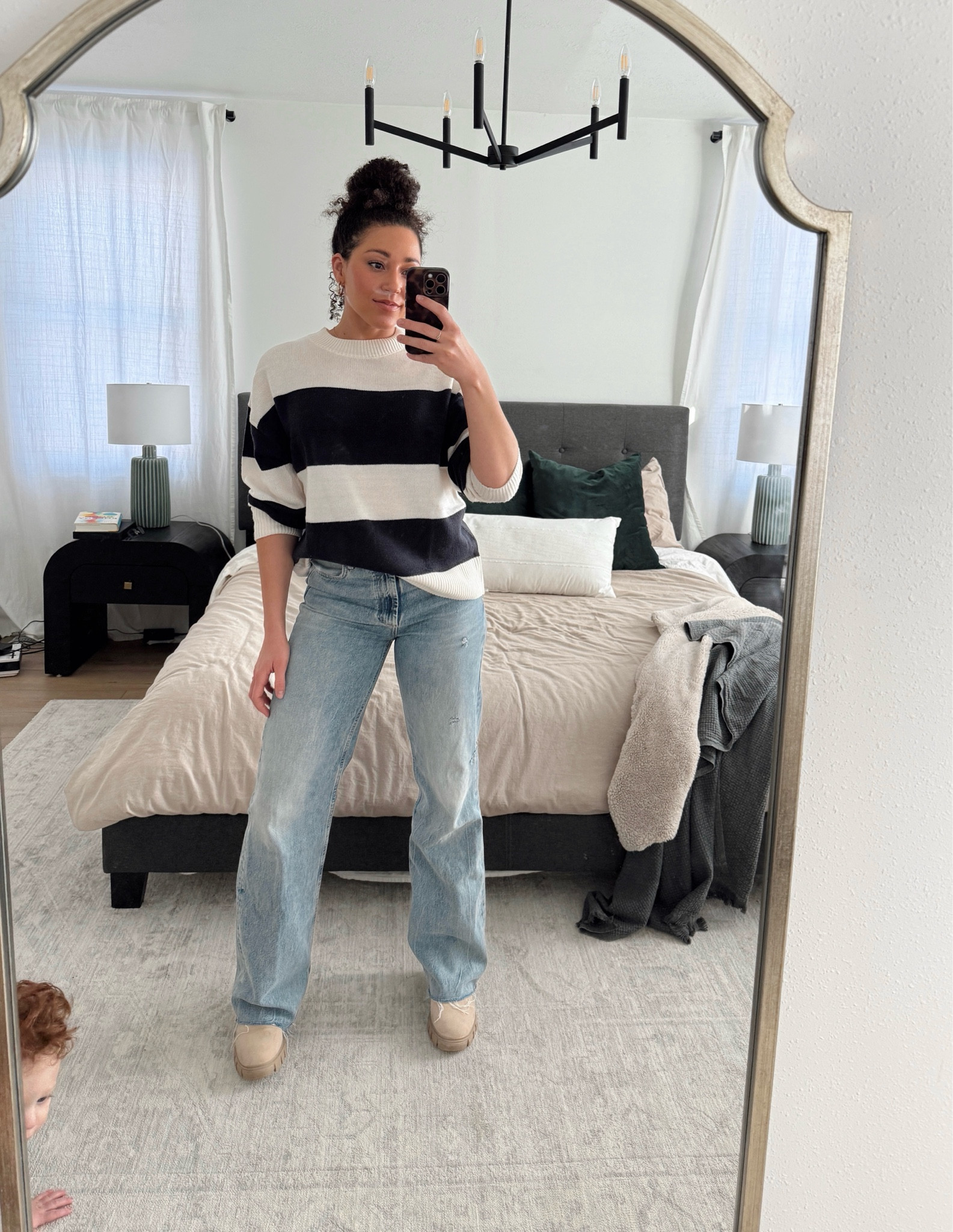 Striped sweater, jeans and Amazon Chelsea boots OOTD!

#LTKShoeCrush #LTKFindsUnder50