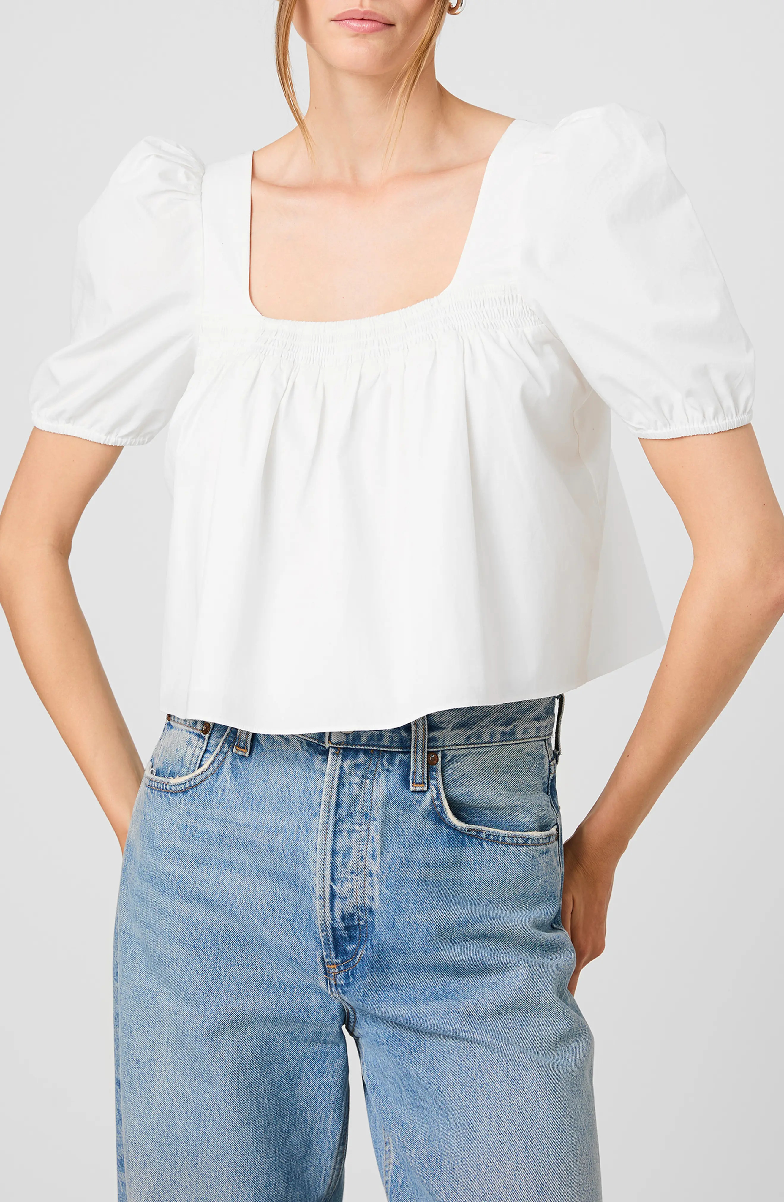 French Connection Cambria Cotton Puff Sleeve Top (Women) | Nordstrom | Nordstrom